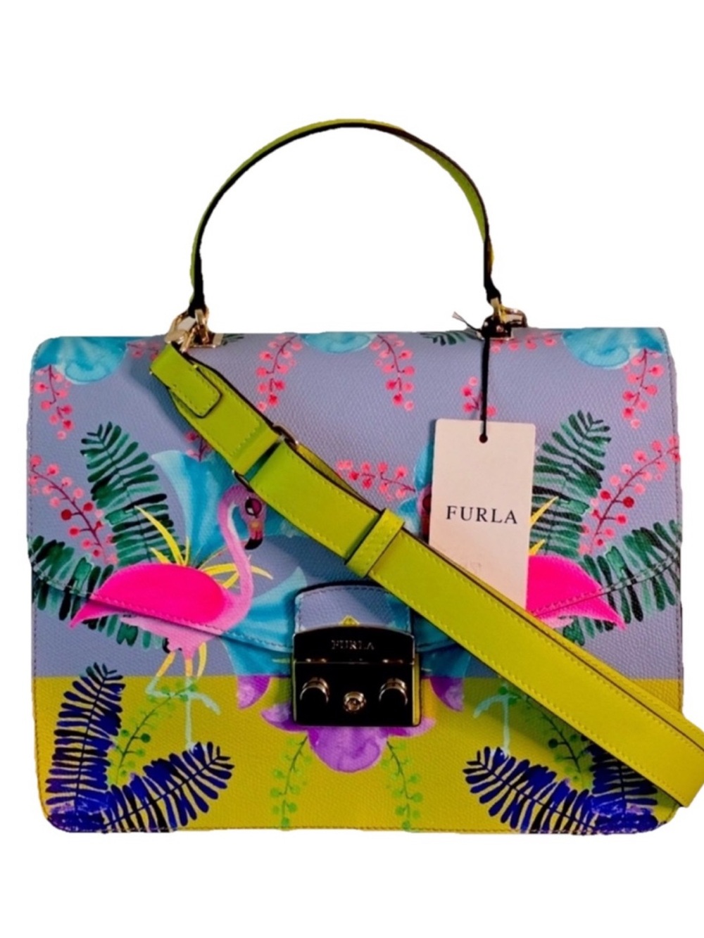Furla - RARE* Metropolis Flamingo Convertible Satchel NWT